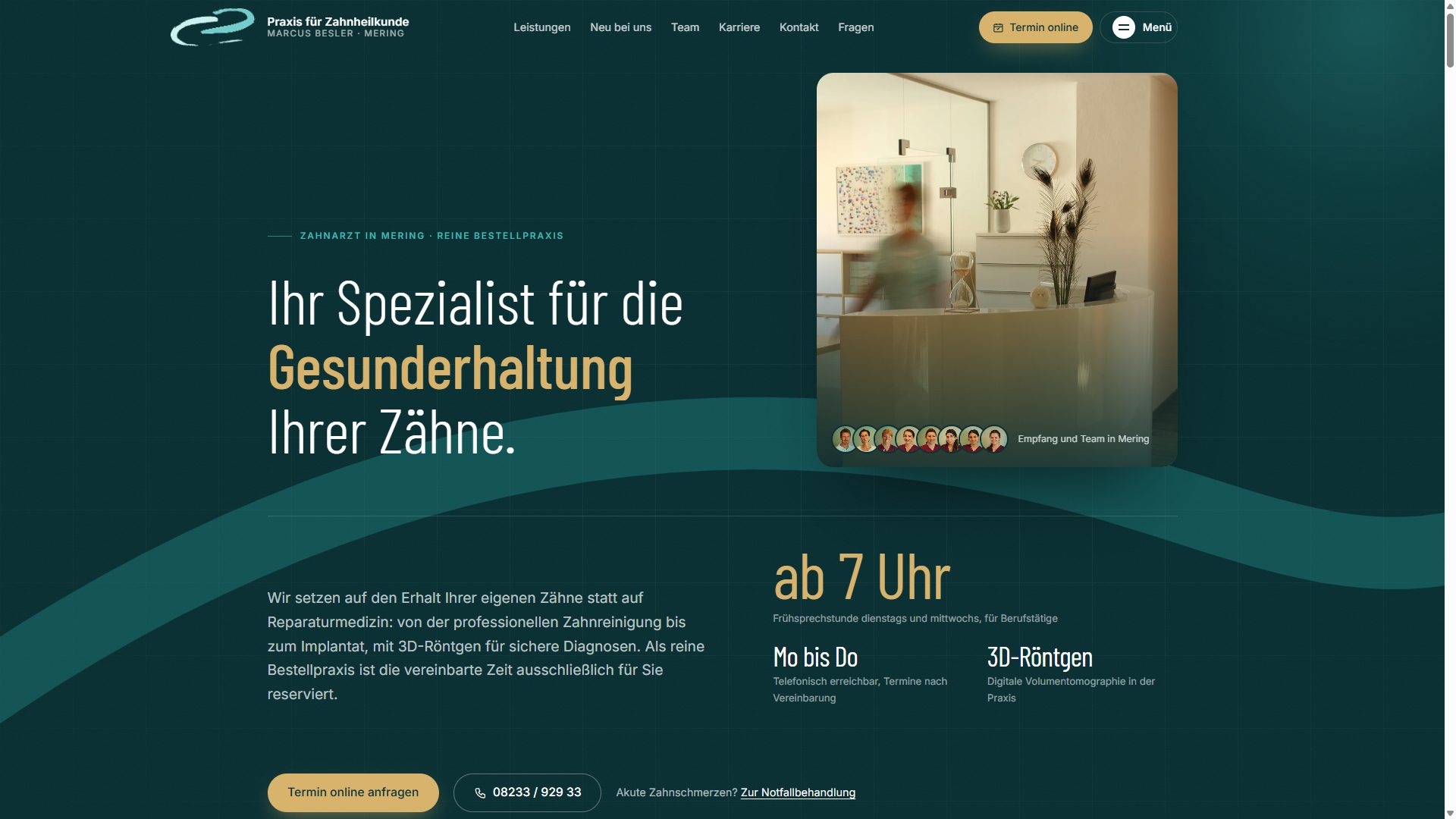 Website von Praxis für Zahnheilkunde Marcus Besler