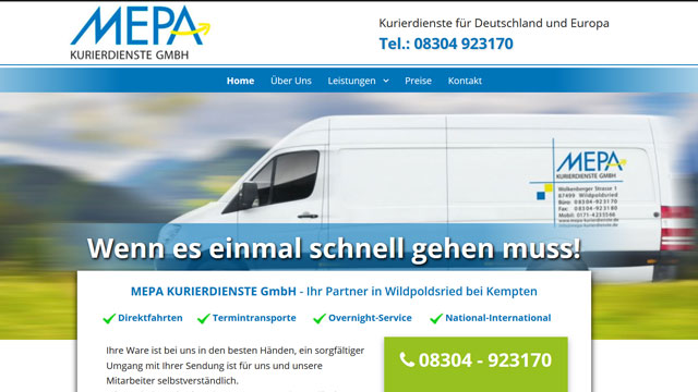 Webdesign Augsburg für Transportunternehmen