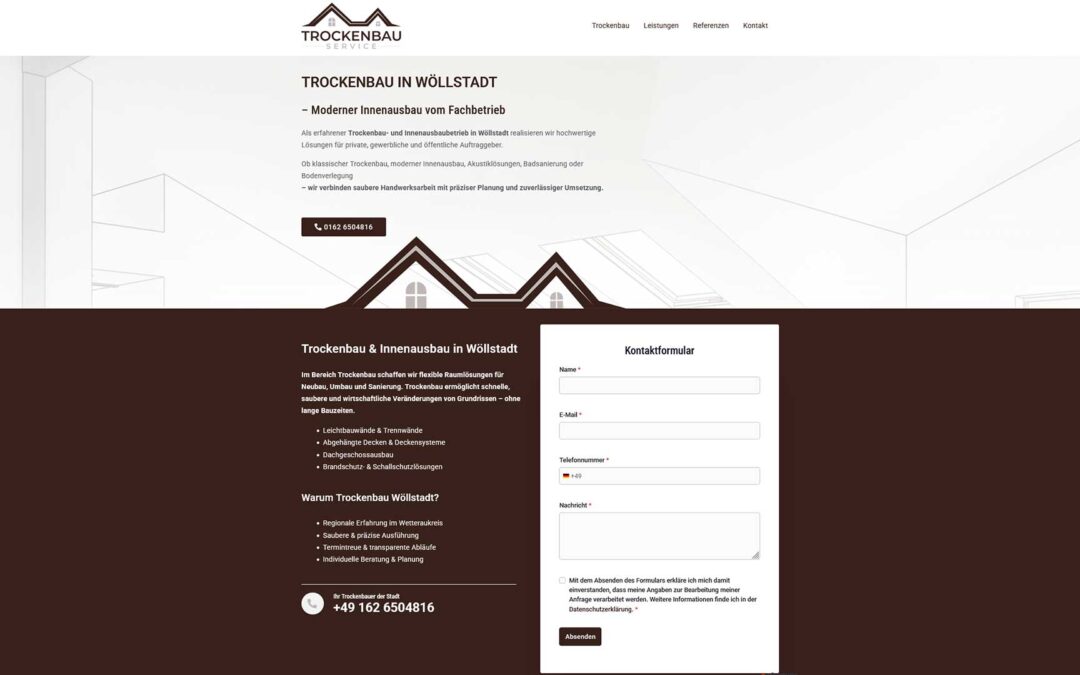 Webdesign und SEO für Trockenbau in Wöllstadt