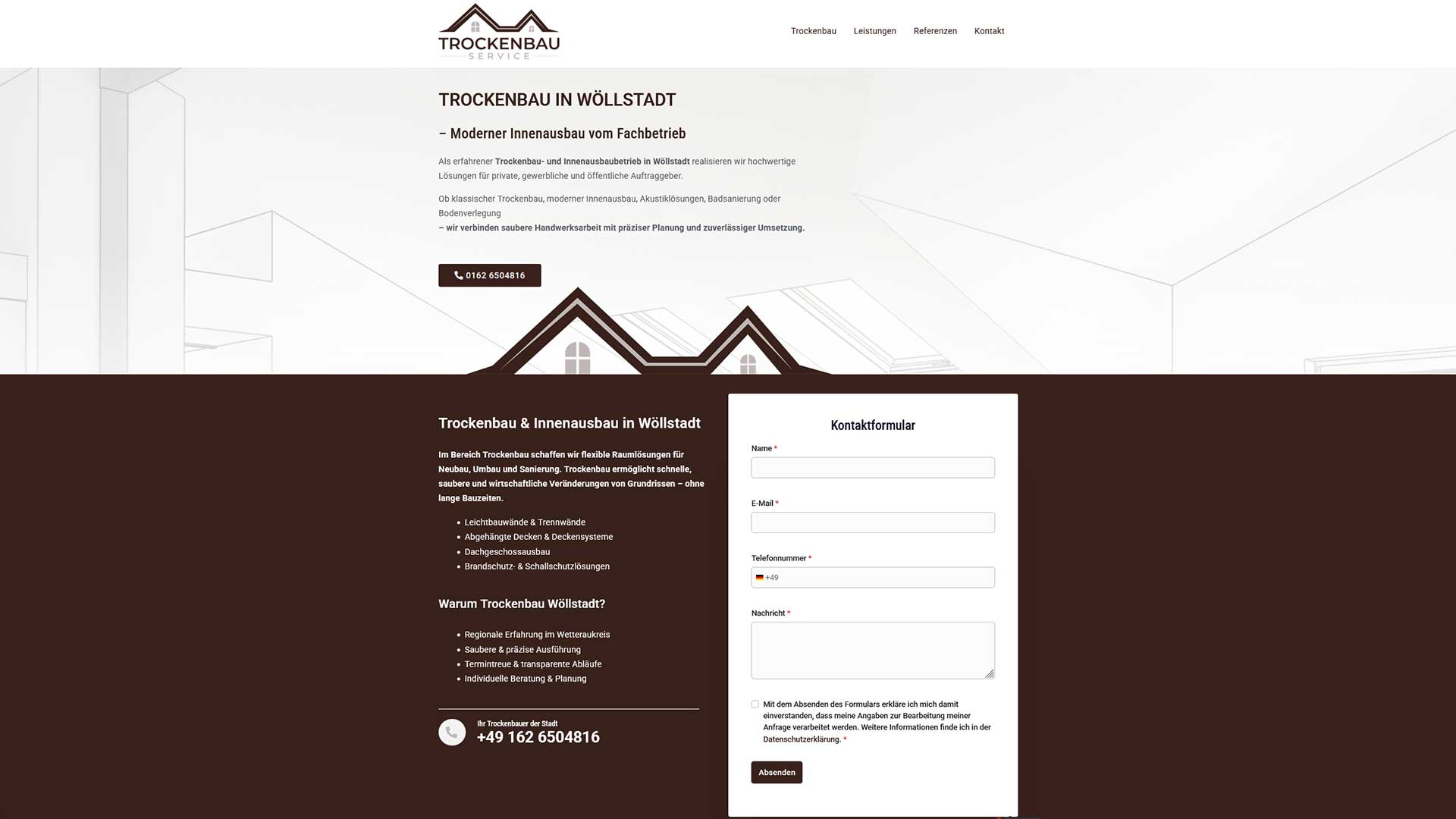 Webdesign und SEO für Trockenbau in Wöllstadt